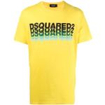 Camisetas amarillas de algodón de algodón  Dsquared2 talla XL para hombre 