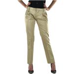 Pantalones chinos beige de algodón rebajados Dsquared2 talla S para mujer 