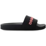 Sandalias negras de goma con tacón hasta 3cm con logo Dsquared2 talla 39 para mujer 