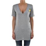 Camisetas largas grises de algodón rebajadas con escote V con logo Dsquared2 talla M para mujer 