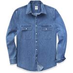 Camisas azul marino de algodón de manga larga tallas grandes manga larga informales talla 3XL para hombre 