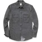 Camisas grises de algodón de manga larga tallas grandes manga larga informales talla 3XL para hombre 