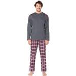 Pantalones grises de algodón Oeko-tex con pijama tallas grandes a cuadros talla 3XL para hombre 