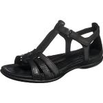 Sandalias negras de goma de cuero rebajadas Ecco talla 35 para mujer 