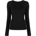 Camisetas negras de algodón de lino  rebajadas manga larga con cuello redondo de punto Rag & Bone para mujer 