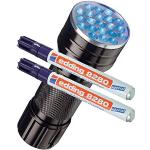 Edding 8280 - Rotulador especial Securitas UV de luz ultravioleta, 1,5 - 3 mm, transparente, UV Marker + UV Lampe, 2 unidades