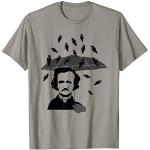 Edgar Allan Poe Paraguas Lloviendo de Cuervos Camiseta