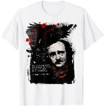 Camisetas blancas de encaje con encaje  Edgar Allan Poe emo de encaje talla S para hombre 