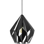EGLO Carlton 1 , Lámpara de techo colgante , 1 bombilla E27, 38,5 cm de Diámetro , color negro y plateado