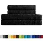 Juegos de toallas negros de algodón 100x150 en pack de 4 piezas 