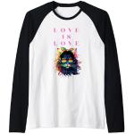 El amor es amor, orgullo gay, aliado LGBT, bandera arcoíris vintage Camiseta Manga Raglan