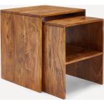 Mesas nido marrones de madera minimalista El Corte Inglés 