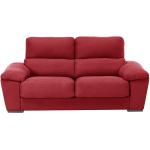 Sofás rojos de lino de tela con reposacabezas ajustable El Corte Inglés para 3 personas 
