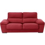 Sofás rojos de lino de tela con reposacabezas ajustable El Corte Inglés para 3 personas 
