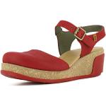 Zapatos rojos de cuero de tacón de verano con tacón de cuña con hebilla con tacón de 5 a 7cm El Naturalista talla 36 para mujer 