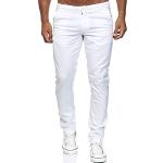 Jeans stretch blancos de algodón ancho W33 informales para hombre 