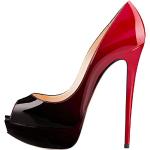 Zapatos peep toe rojos con tacón de aguja oficinas talla 39 para mujer 