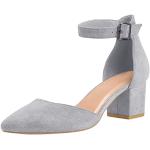 Zapatos peep toe grises de verano de punta puntiaguda vintage talla 39 para mujer 