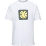 Camisetas blancas de algodón de manga corta manga corta con cuello redondo con logo Element talla S para hombre 
