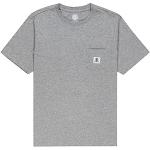 Camisetas deportivas orgánicas grises de algodón rebajadas con cuello redondo Element talla L de materiales sostenibles para hombre 