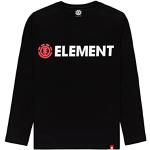 Camisetas negras de algodón de manga larga infantiles Element 12 años de materiales sostenibles 