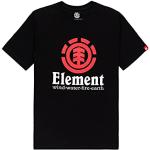 Camisetas negras de algodón de manga corta infantiles Element 8 años de materiales sostenibles 