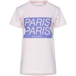 Camisetas rosas de algodón de manga corta manga corta con cuello redondo de punto Eleven Paris talla XS para mujer 