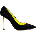 Zapatos negros de terciopelo de tacón con tacón más de 9cm Elisabetta Franchi talla 37 para mujer 