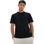 Camisetas deportivas negras de algodón rebajadas manga corta transpirables con logo ellesse talla S para hombre 