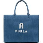 Bolsos azules de algodón de moda rebajados con logo FURLA para mujer 