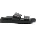 Sandalias negras de goma de cuero rebajadas con logo Calvin Klein talla 39 para mujer 