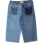 Jeans azules de algodón corte recto infantiles rebajados con logo Armani Emporio Armani 