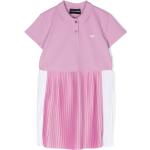 Vestidos rosas de poliester a rayas infantiles rebajados informales con logo Armani Emporio Armani 6 años 