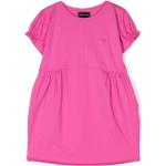 Vestidos rosas de algodón de punto infantiles rebajados informales con logo Armani Emporio Armani 6 años 