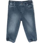Jeans ajustables infantiles azules de algodón rebajados con logo Armani Emporio Armani 6 años 