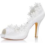 Zapatos beige de seda de novia de encaje talla 39 para mujer 