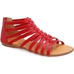 Sandalias rojas de cuero de cuero vintage talla 37 para mujer 