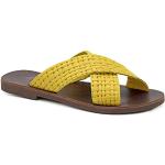 Sandalias amarillas de cuero de tiras vintage talla 41 para mujer 