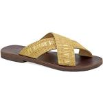 Sandalias doradas de cuero de tiras vintage talla 37 para mujer 