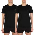 Camisetas interiores negras de algodón con cuello redondo monocromáticas con logo Armani Emporio Armani talla L para hombre 