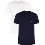 Camisetas interiores azul marino de algodón con cuello redondo monocromáticas con logo Armani Emporio Armani talla S para hombre 