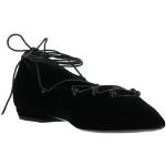 Bailarinas planas negras de terciopelo con cordones Armani Emporio Armani talla 39 para mujer 