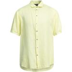 Camisas amarillas de lino de lino  tallas grandes manga corta con logo Armani Emporio Armani talla XS para hombre 