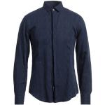 Camisas azul marino de algodón de manga larga manga larga Armani Emporio Armani talla M para hombre 