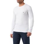 Camisetas blancas de algodón de manga larga rebajadas manga larga con logo Armani Emporio Armani talla S para hombre 