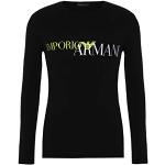 Camisetas negras de cuello redondo manga larga con cuello redondo con logo Armani Emporio Armani talla L para hombre 