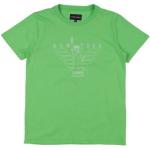 Camisetas verdes de algodón de manga corta infantiles rebajadas con logo Armani Emporio Armani 10 años para niño 