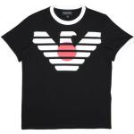 Camisetas negras de algodón de manga corta infantiles rebajadas con logo Armani Emporio Armani 8 años para niño 