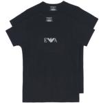 Camisetas negras de algodón de manga corta manga corta con cuello redondo de punto Armani Emporio Armani talla XL para hombre 