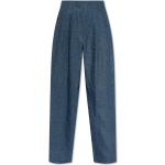 Pantalones azul marino de lino de cintura alta Armani Emporio Armani talla S para mujer 